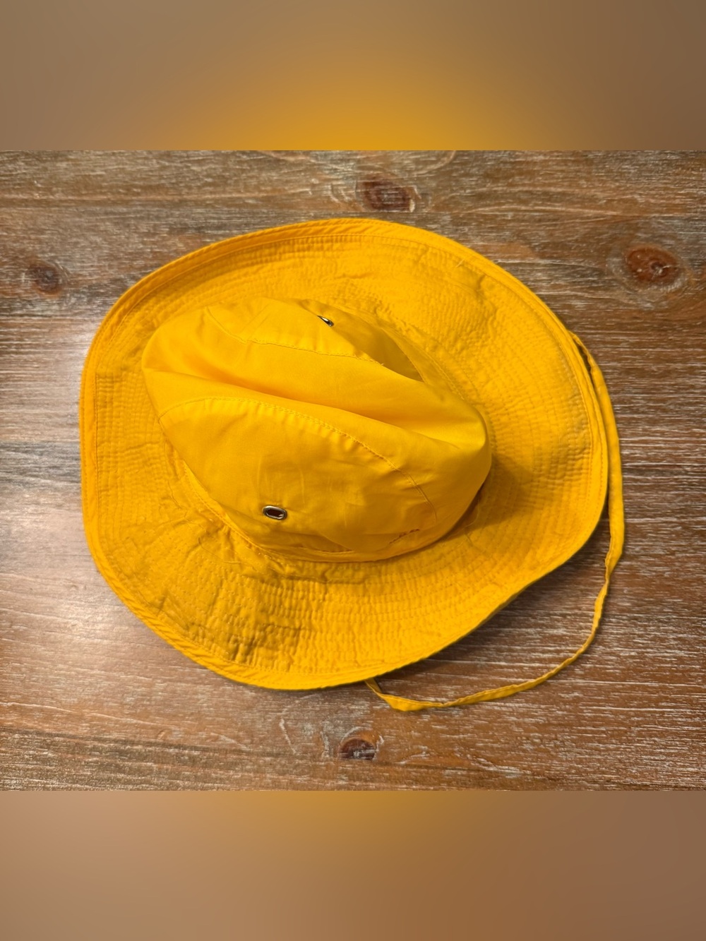 VINTAGE YELLOW BOGNER RAIN HAT, XS/S